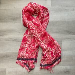 J crew embroidered southwest style floral rectangle scarf 80 x 27